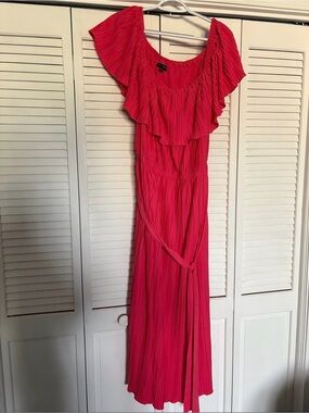 New without tags Lane Bryant Ruffled Maxi Dress in Hot Pink